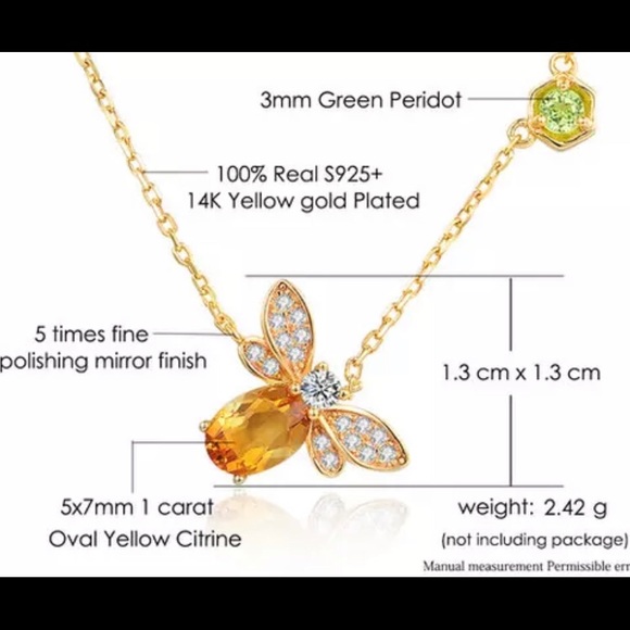 🐝 Citrine & Rose Gold Bee Bracelet - Picture 6 of 6